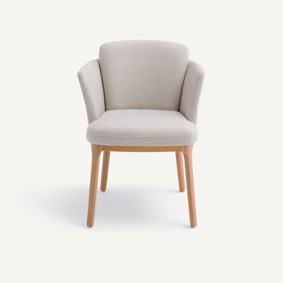 Fauteuil AM.PM avec pied chêne et tissu natté Jabote