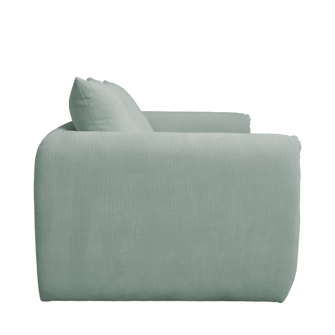 Canapé Drawer convertible en velours côtelé vert eau WIAME