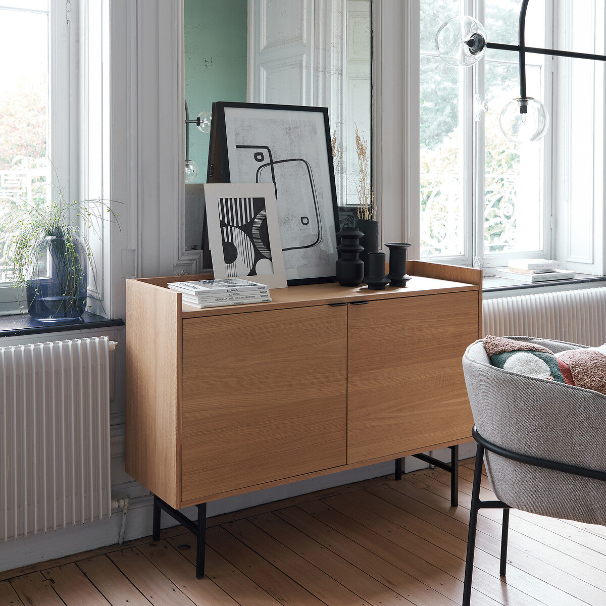 Buffet La Redoute 2 portes plaqué chêne VOLGA