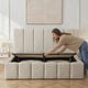 Lit coffre Madeleine en tissu beige