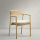 Lot de 6 chaises Alocs KAVE HOME tissu chenille beige déhoussable bois de chêne finition naturelle