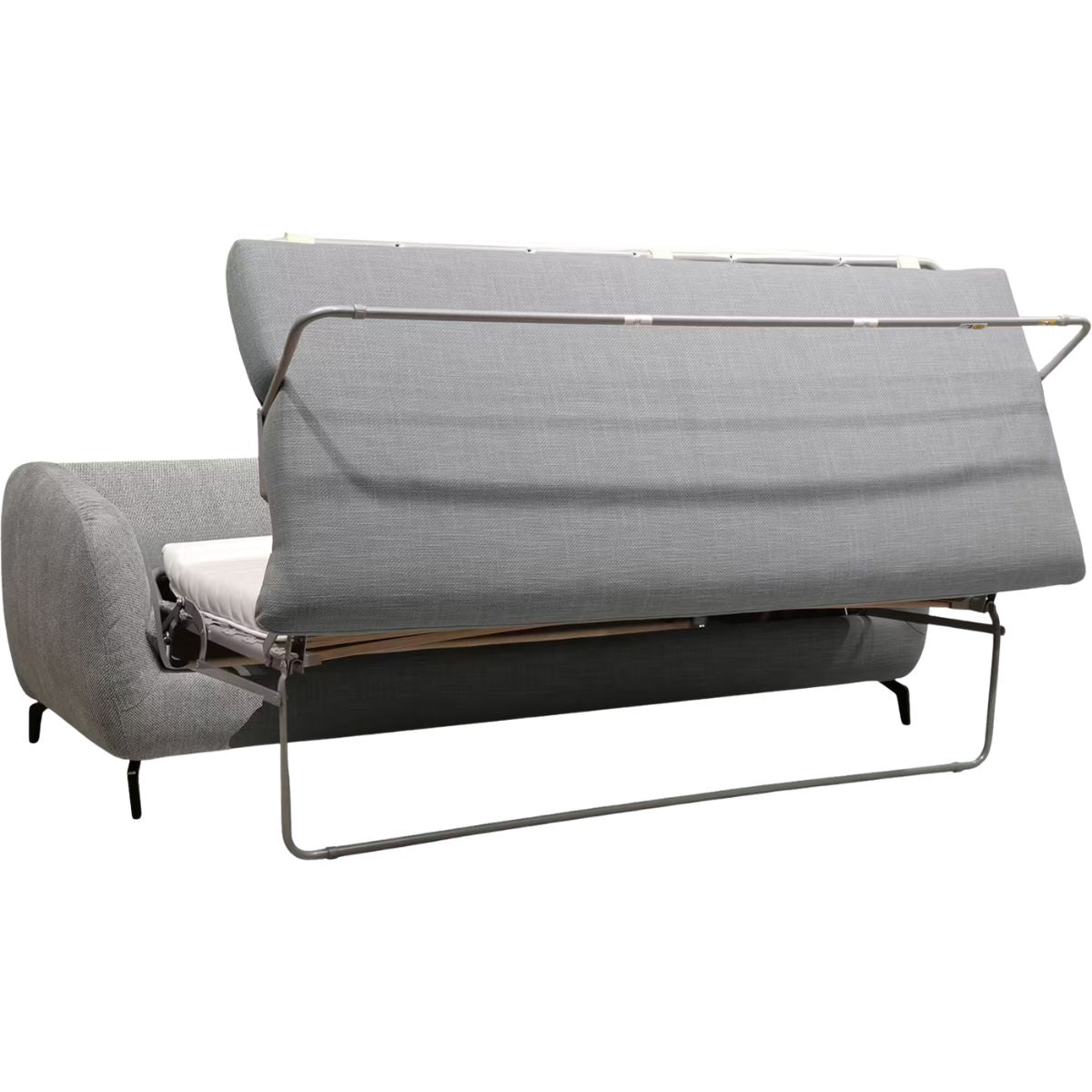 ALINEA Canapé 4 places COLINE convertible en tissu tramé piétement noir - gris ardoise