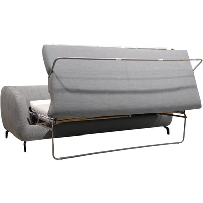 ALINEA Canapé 4 places COLINE convertible en tissu tramé piétement noir - gris ardoise