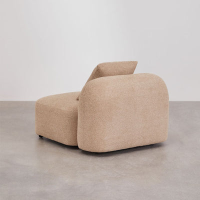 Chauffeuse SKLUM Coco en tissu chenille epais marron latté