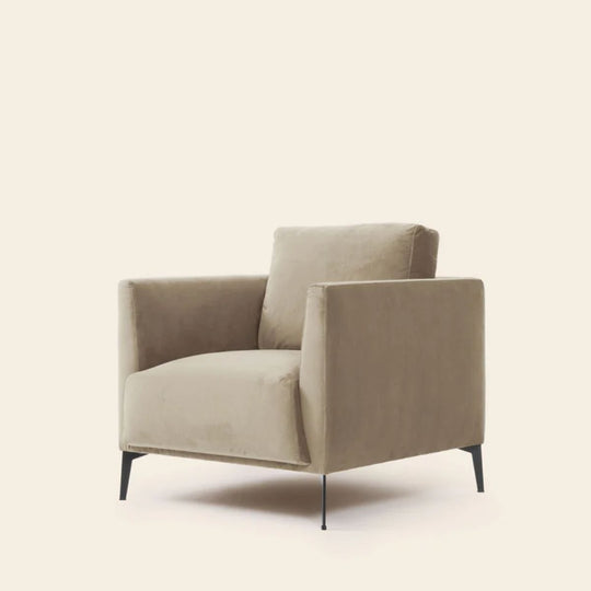 Fauteuil MADURA Odelle velours beige chic