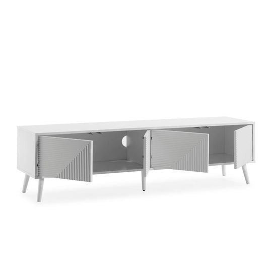 Meuble TV Telmo 4 portes couleur Blanc largeur 160 cm