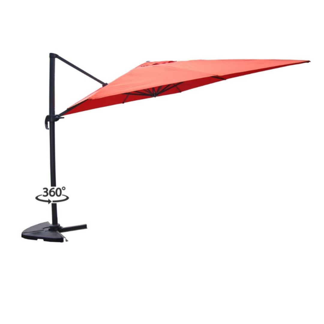 Parasol déporté et rotatif 3 x 3m terracotta PALATINO