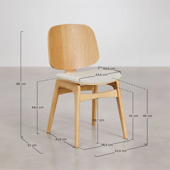 Lot de 2 chaises SKLUM de salle à manger en bois et rembourrée Canada