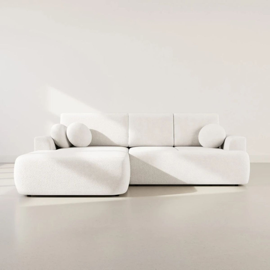 Canapé LISA DESIGN Candela Beige 4 places Convertible Coffre