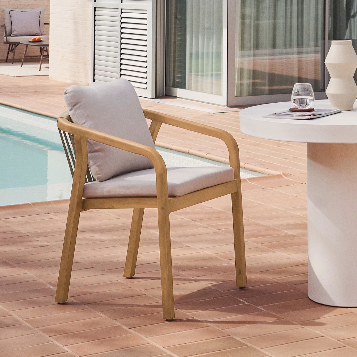 Lot de 2 chaises Kave Home Malaret en bois d'eucalyptus et corde beige FSC