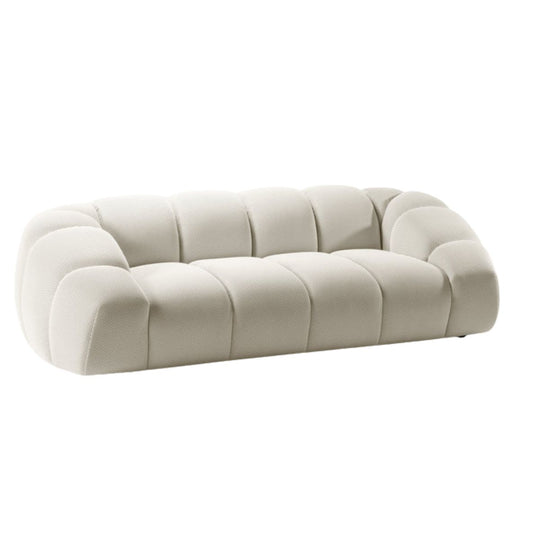 Canapé MICADONI Diana 3 places en tissu 3D Beige