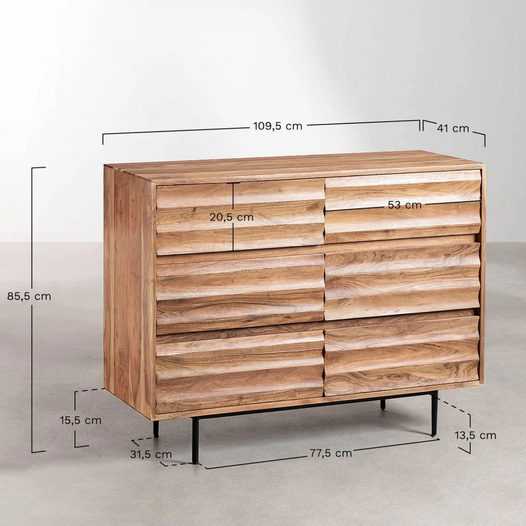 SKLUM- Commode à tiroirs en bois d'acacia Petter