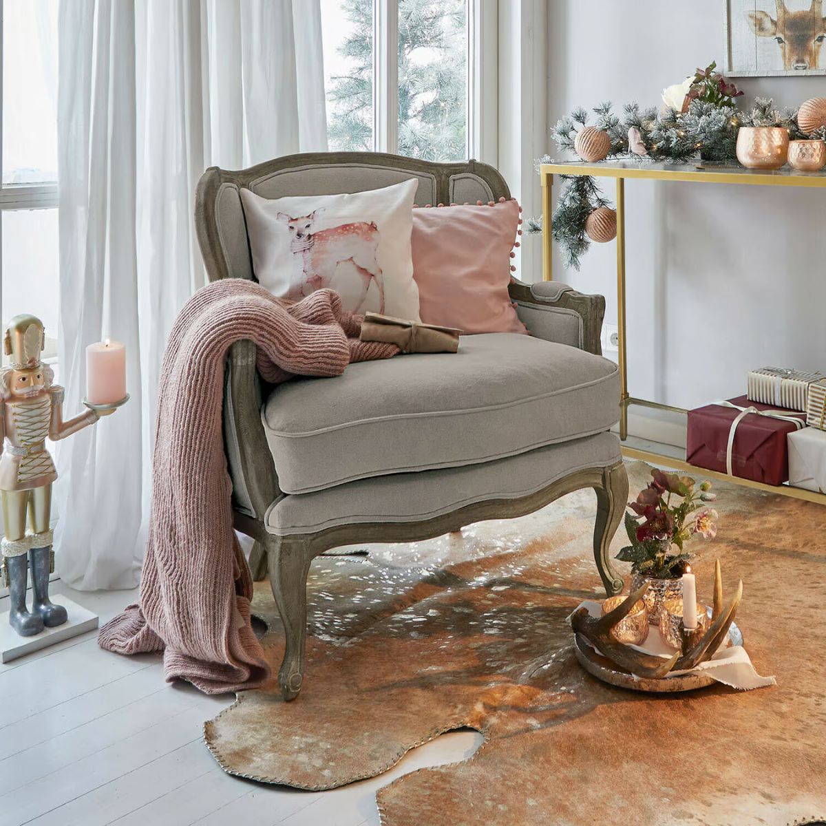 Fauteuil LOBERON Kingswinford tissu gris