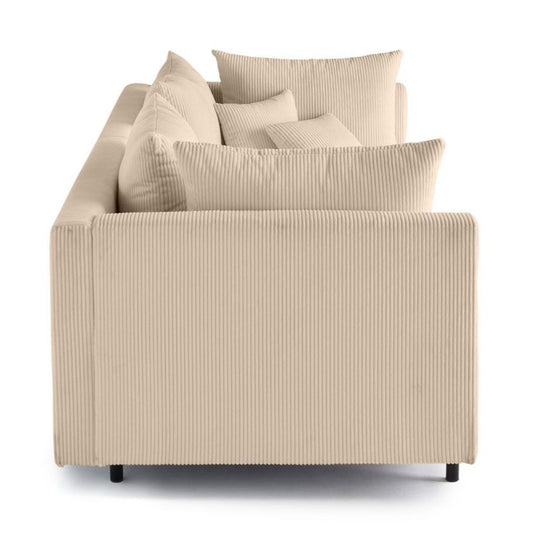 Canapé BESTMOBILIER EDINBURG 3 places velours côtelé beige