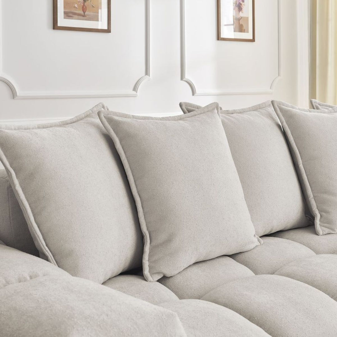 Canapé d'angle droit BOBOCHIC Everest 10 coussins Beige
