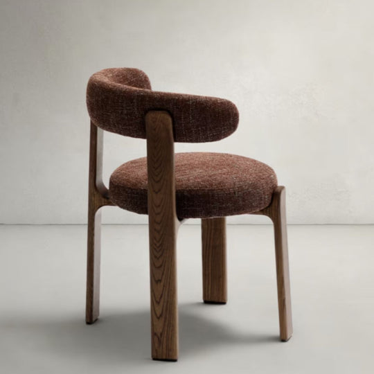Lot de 2 Chaises Granite KAVE HOME en tissu chenille marron et bois de frêne finition noyer FSC 100%