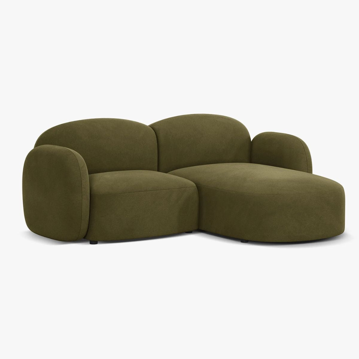 Canapé d'angle droit BLAIR velours vert clair