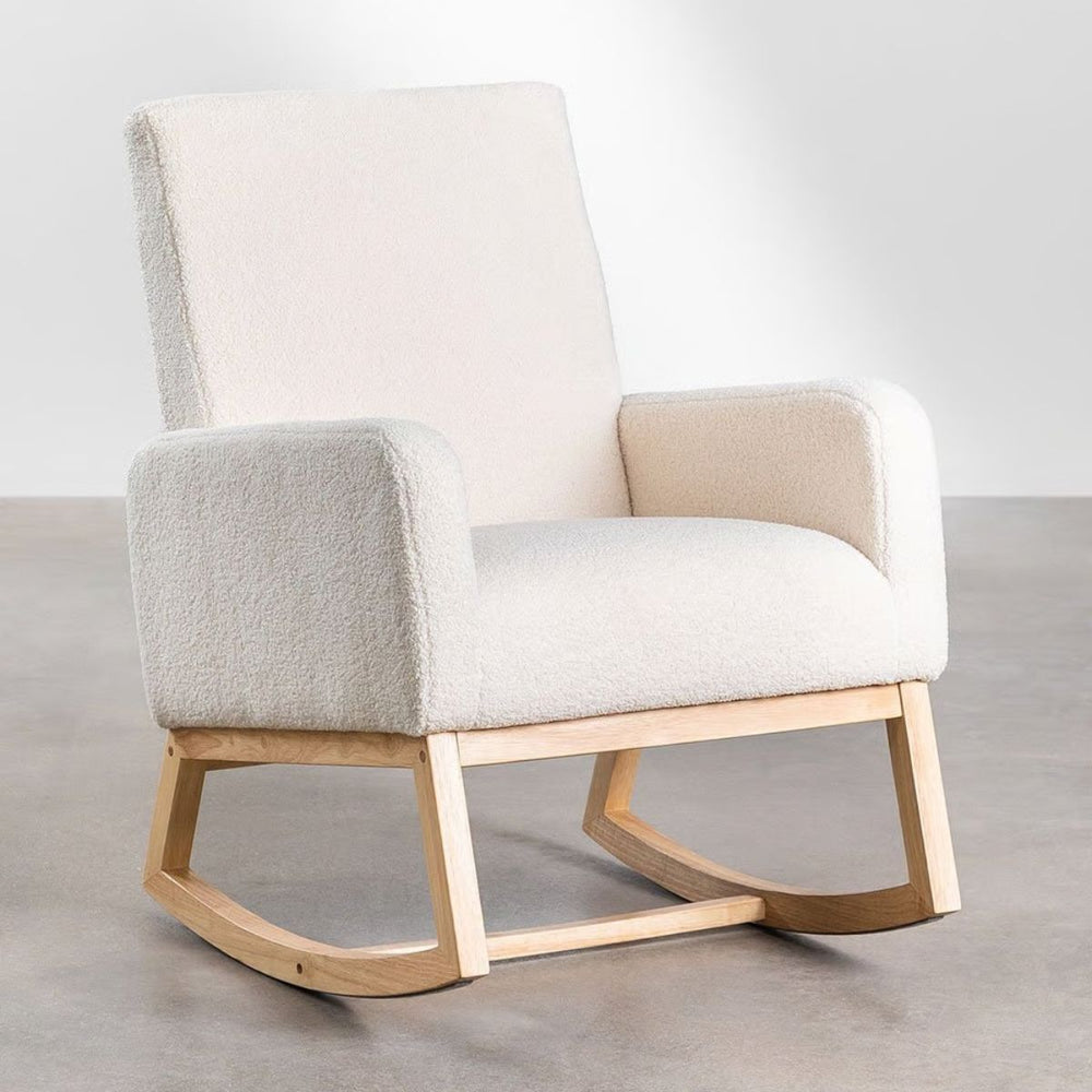 Fauteuil à bascule SKLUM rembourrée Abigray blanc