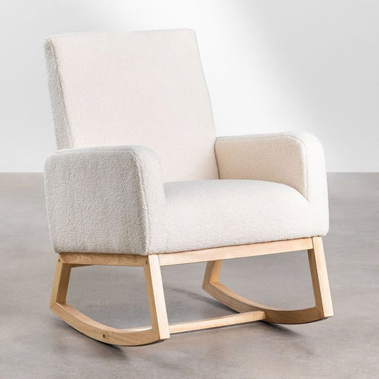 Fauteuil à bascule SKLUM rembourrée Abigray blanc