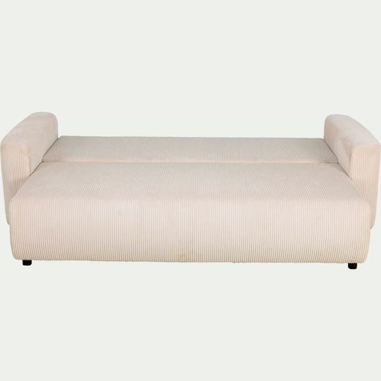 ALINEA Canapé 4 places convertible LUDI en velours côtelé - beige roucas