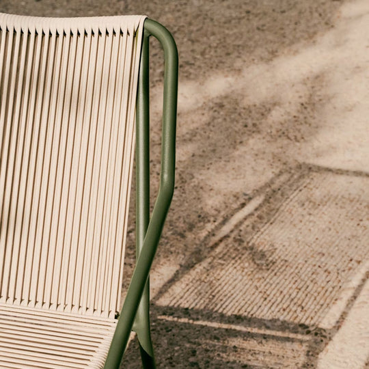 Lot de 4 chaises d’extérieur Zivia en corde écrue et acier galvanisé vert Kave Home