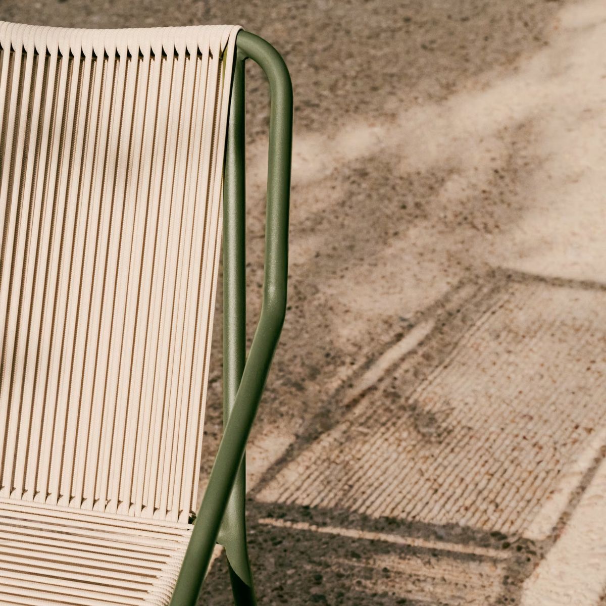 Lot de 4 chaises d’extérieur Zivia en corde écrue et acier galvanisé vert Kave Home