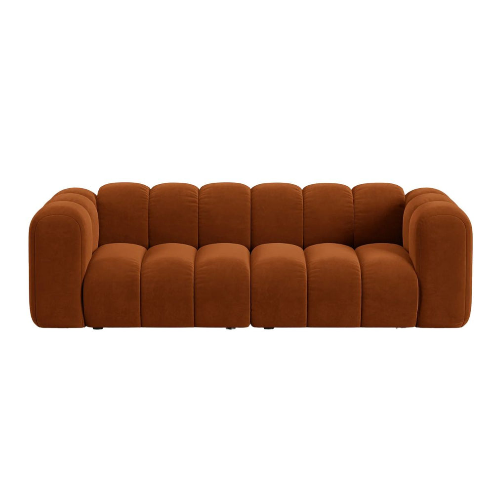 Canapé MICADONI Lupine en velours Terracotta