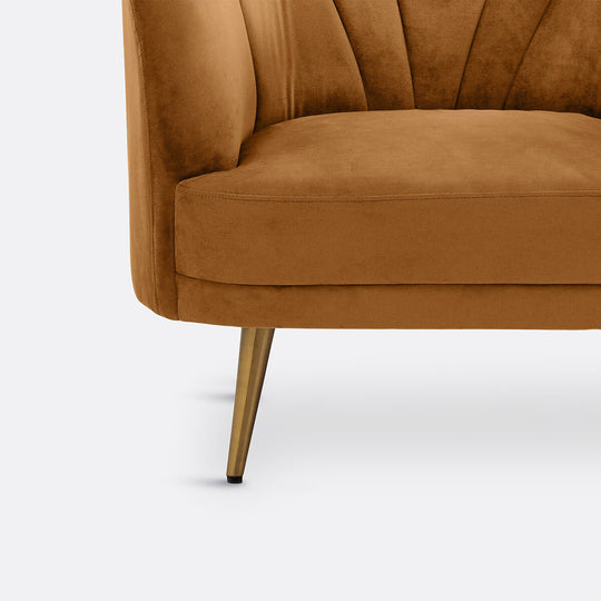 Fauteuil La Redoute Interieurs velours tabac Leone
