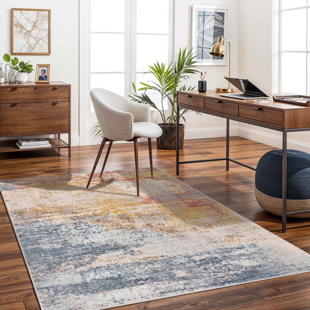Tapis Abstrait Moderne Multicolore/Orange Sarasota