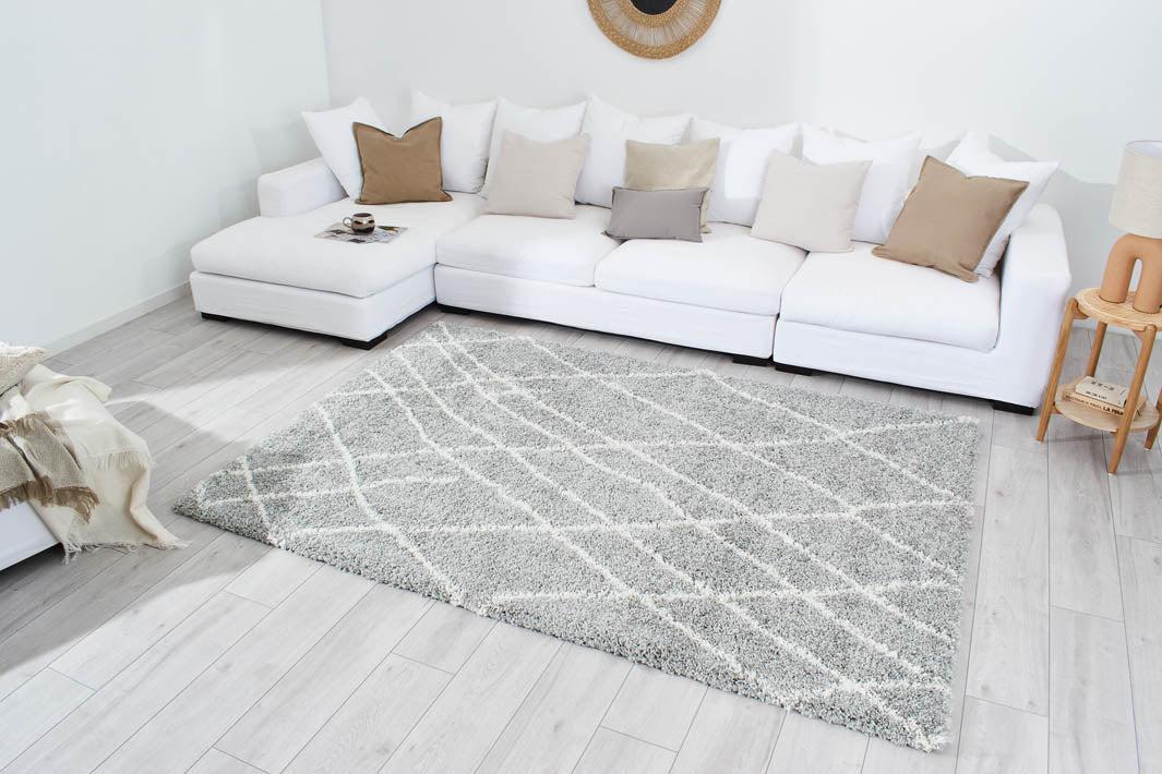 Tapis shaggy style Berbère ALBI Gris