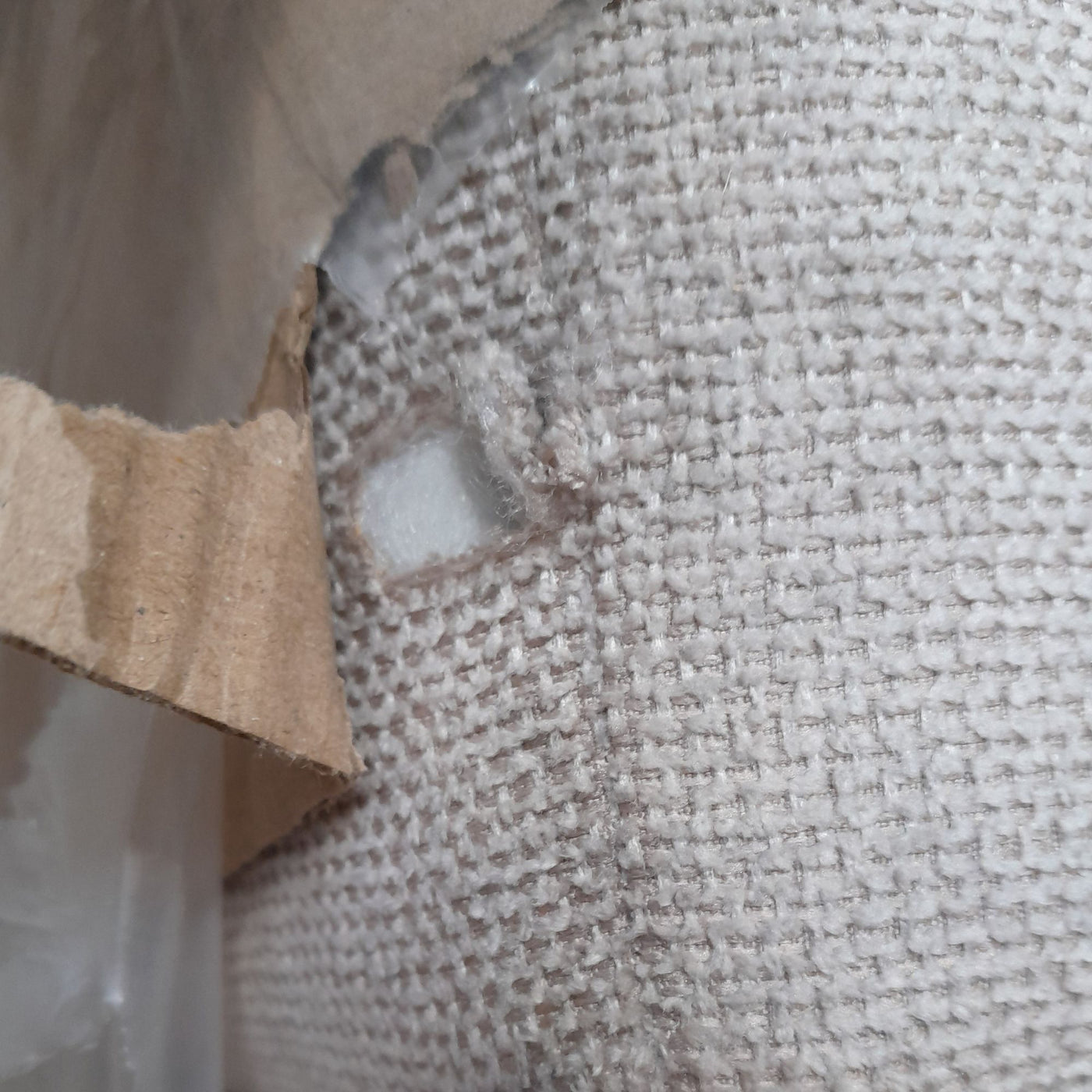 Canapé d'angle droit fixe ALINEA Batis 5 places en tissu beige roucas