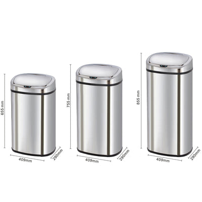 Poubelle automatique grande capacité Inox 3 tailles au choix
