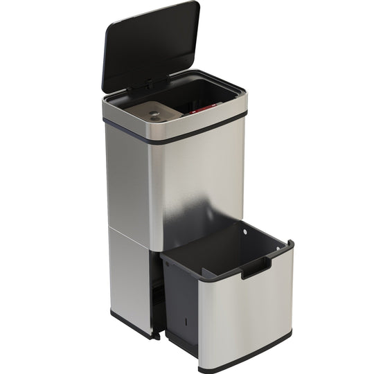 poubelle automatique tri selectif inox#grade_parfait