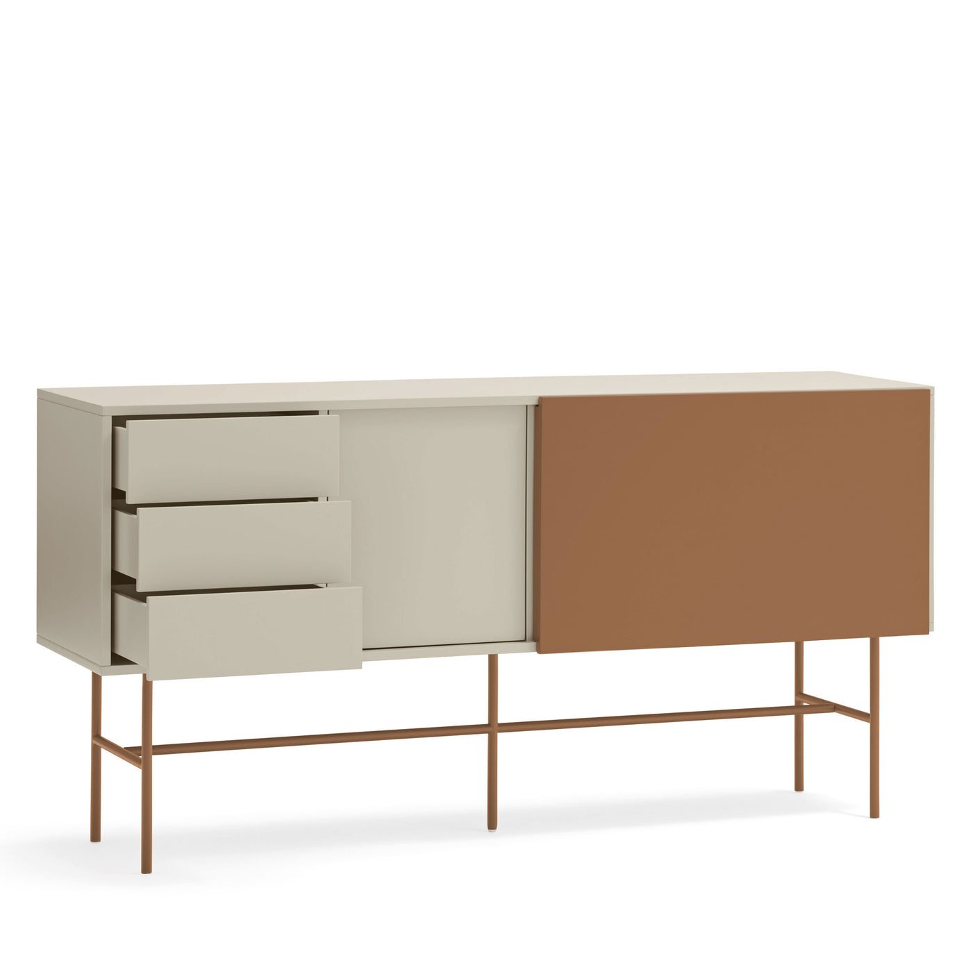Buffet Nube haut avec porte coulissante en bois H140cm Drawer - Léger défaut