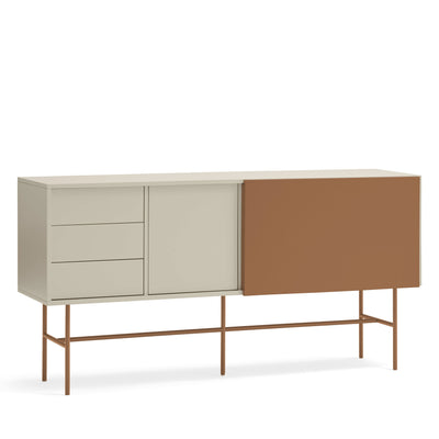 Buffet Nube haut avec porte coulissante en bois H140cm Drawer - Léger défaut