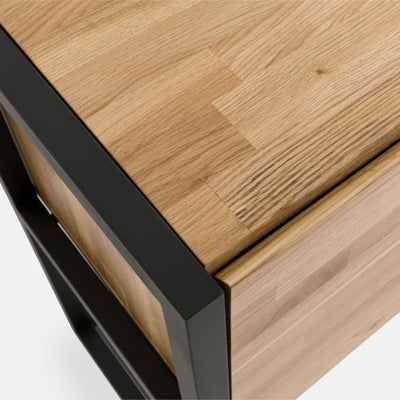 Buffet La Redoute Hiba en enfilade chêne massif et métal acier