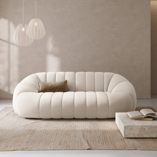 Canapé 3 places bouclé beige Sway