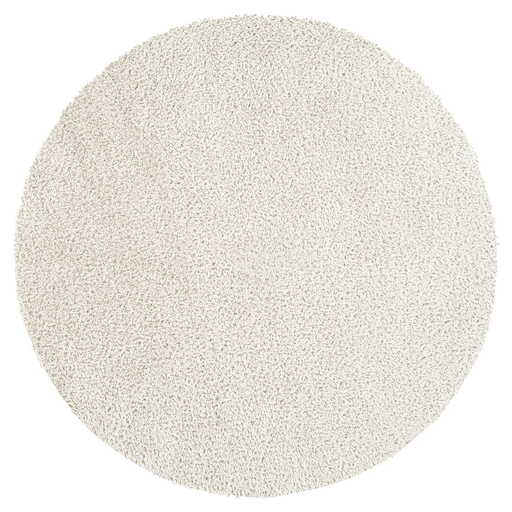 Tapis Rond Shaggy Moderne Beige Rond Trento