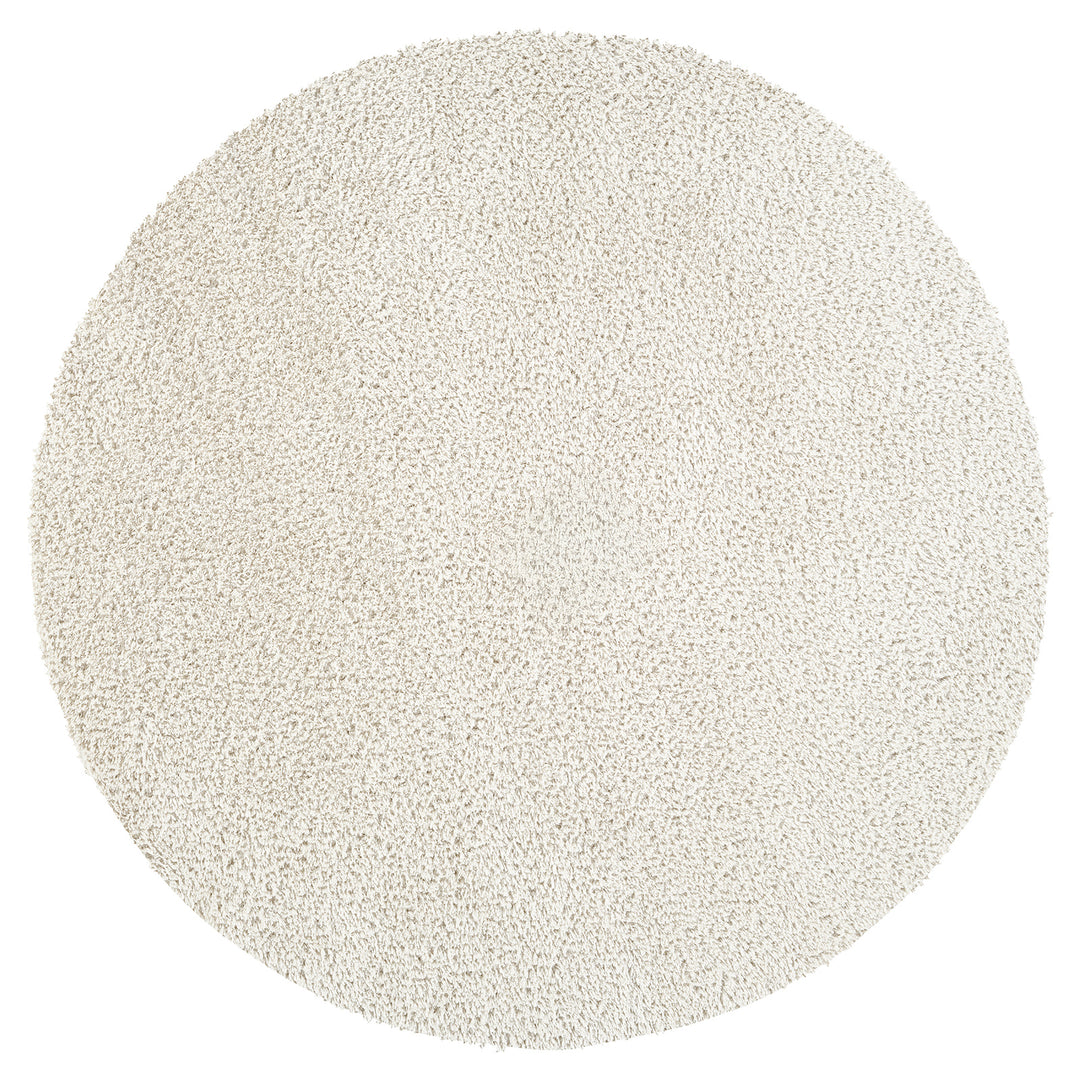 Tapis Rond Shaggy Moderne Beige Rond Trento