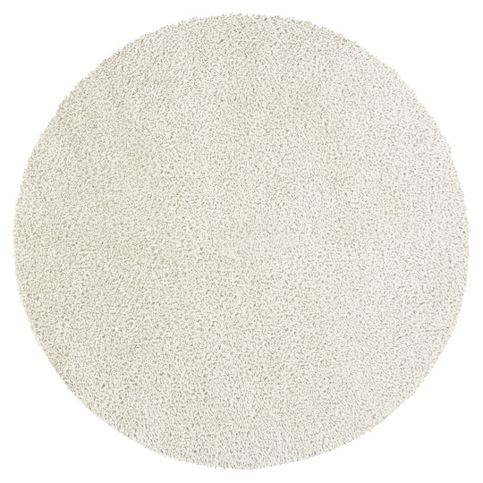 Tapis Rond Shaggy Moderne Beige Rond Trento
