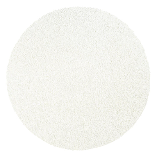 Tapis Rond Shaggy Moderne Ivoire Rond Trento