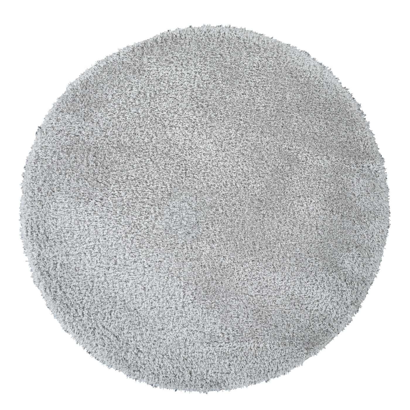 Tapis Rond Shaggy Moderne Gris Clair Rond Trento