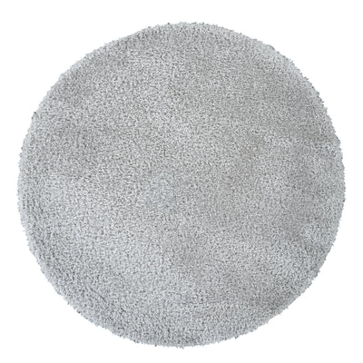 Tapis Rond Shaggy Moderne Gris Clair Rond Trento