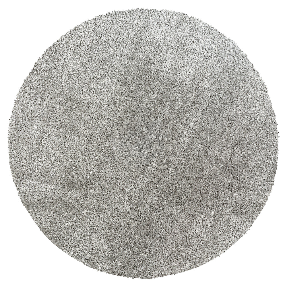 Tapis Rond Shaggy Moderne Gris Foncé Rond Trento