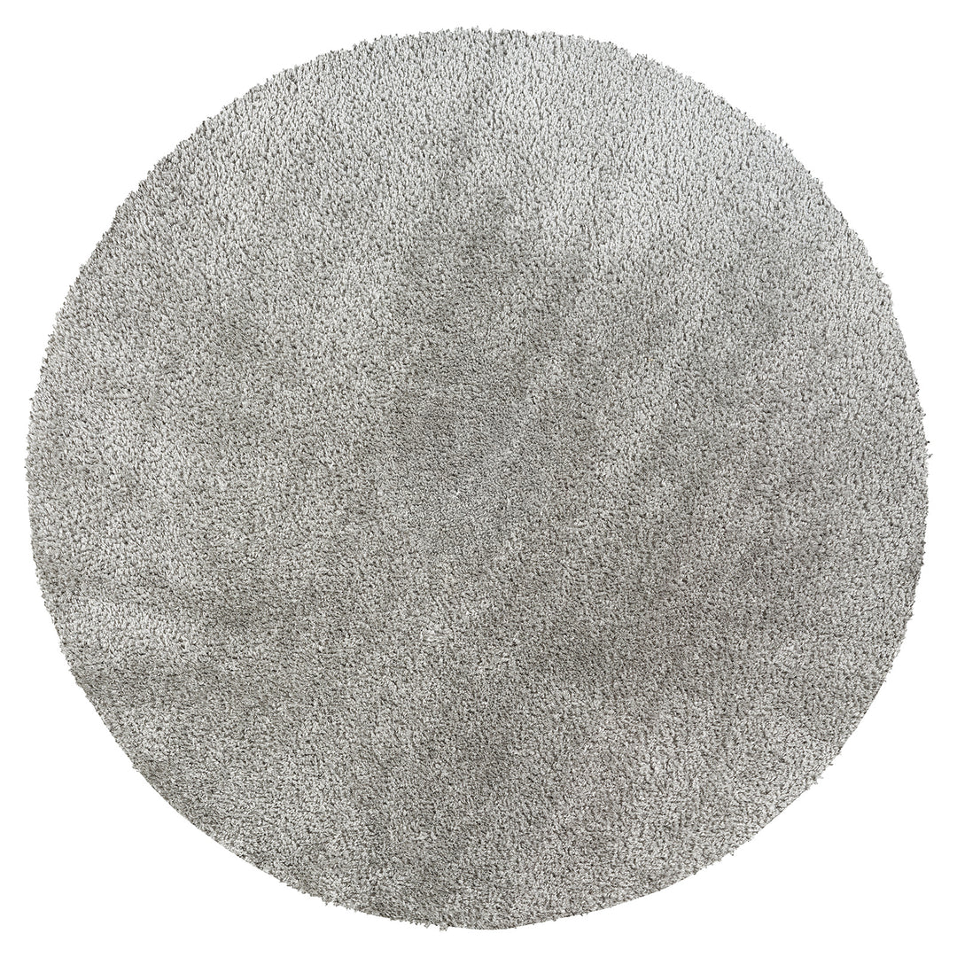 Tapis Rond Shaggy Moderne Gris Foncé Rond Trento
