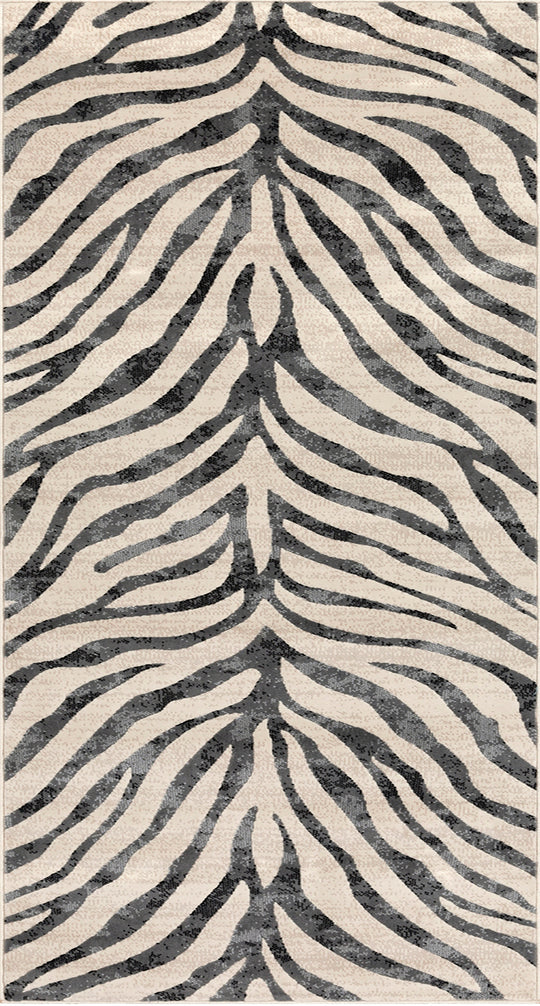 Tapis Zébré Bohème Gris Foncé/Beige Luanda