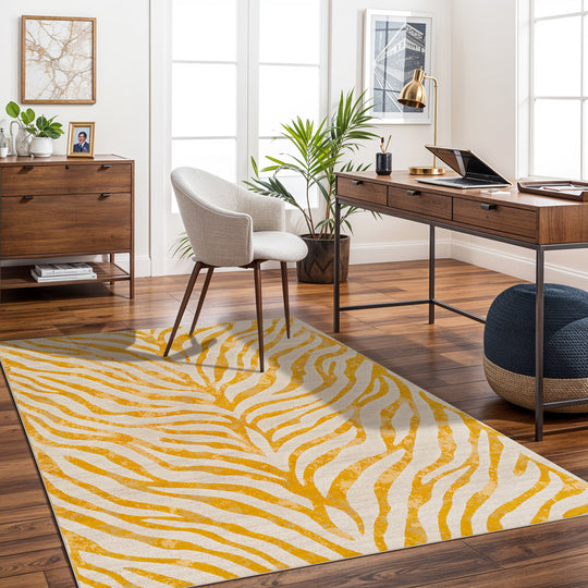Tapis Zébré Bohème Jaune/Beige Luanda