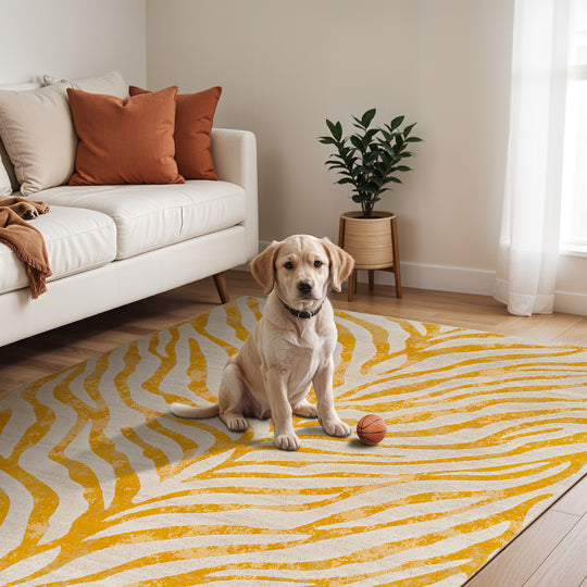 Tapis Zébré Bohème Jaune/Beige Luanda
