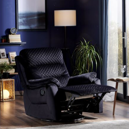 Fauteuil de relaxation noir à mécanisme manuel LES TENDANCES - KEVA