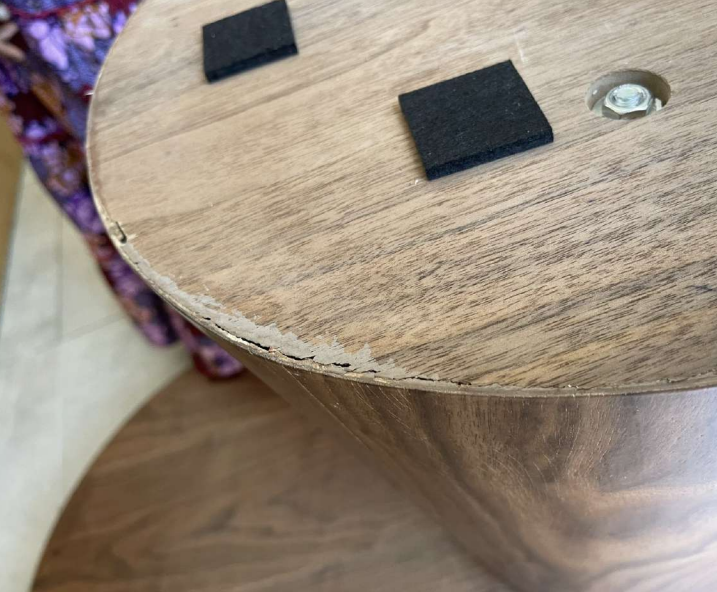Table à manger ovale DRAWER Almira 8 personnes en pierre et bois foncé
